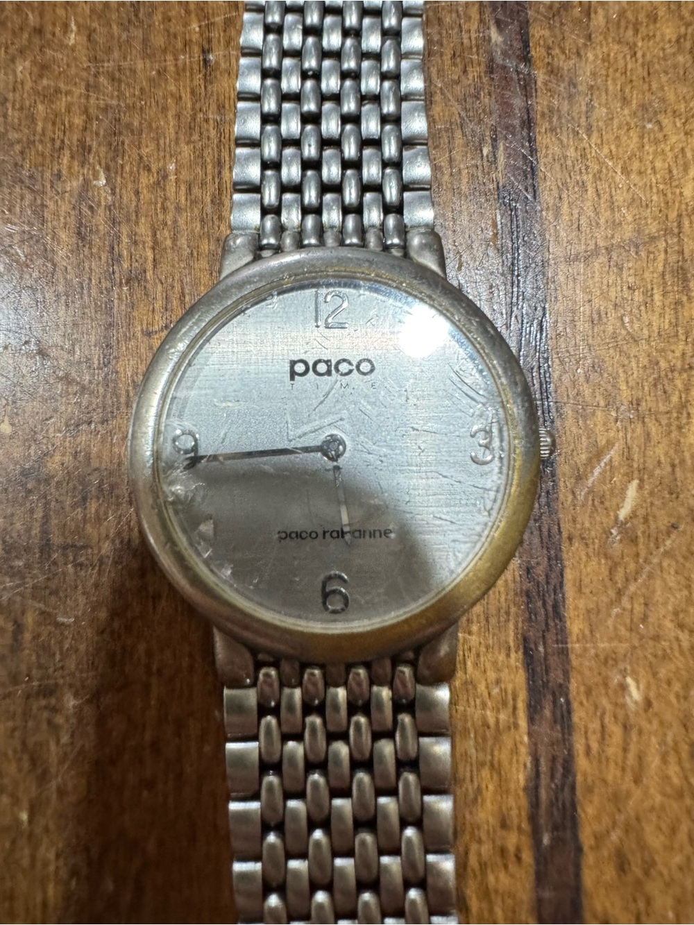 Paco Rabanne Two-Tone Silver and Brass Men's Bracelet Watch